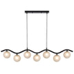 Orton Black G9 7 Light Pendant with a Choice of 6 Styles of Glass Shades