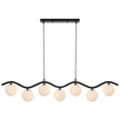 Orton Black G9 7 Light Pendant with a Choice of 6 Styles of Glass Shades