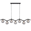 Orton Black G9 7 Light Pendant with a Choice of 6 Styles of Glass Shades