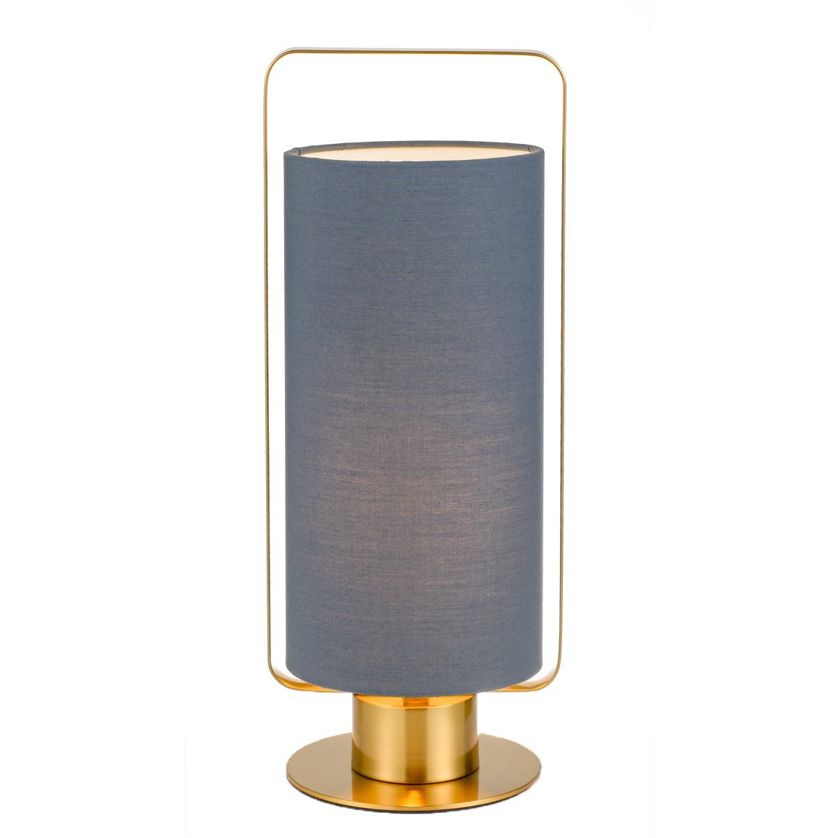 Orwel Table Lamp in Antique Gold with Blue Shade