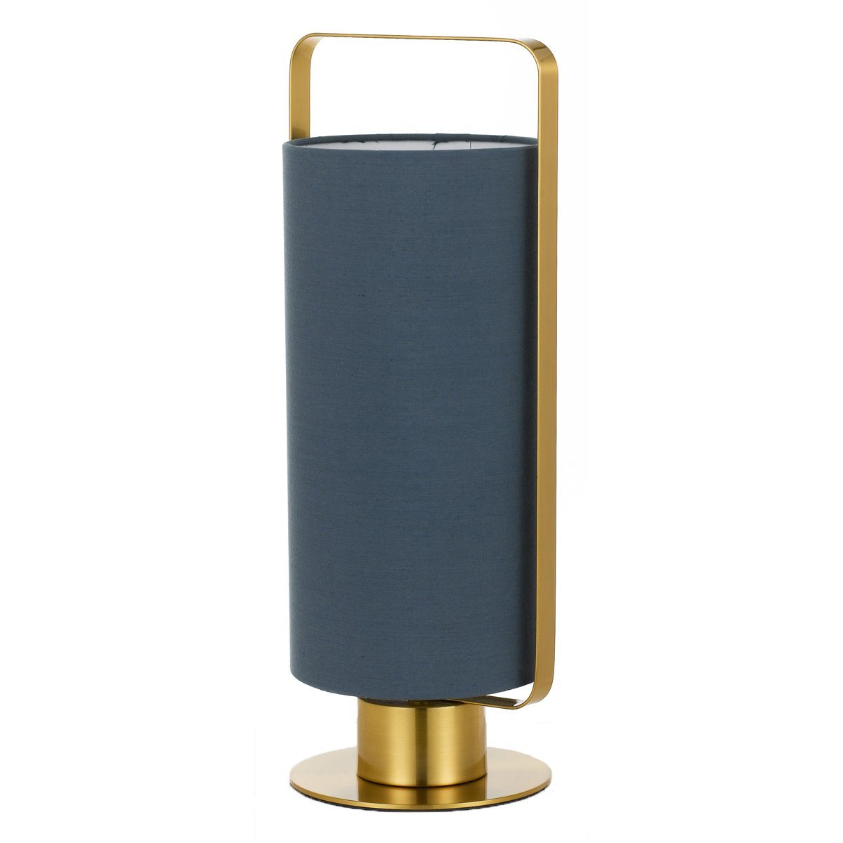 Orwel Table Lamp in Antique Gold with Blue Shade