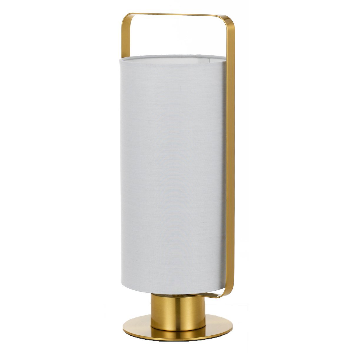 Orwel Table Lamp in Antique Gold with Grey Shade