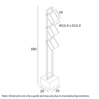 Thumbnail for Osada Wood, Black & Ivory Fabric Shades 3 Light Floor Lamp