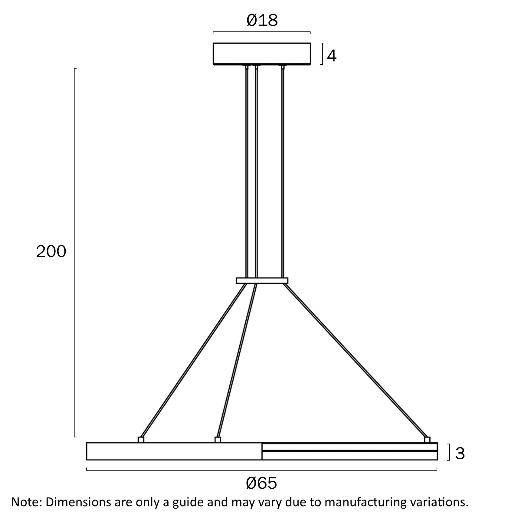 Ostrom Coffee Gold 38W 3000K 65cm Pendant Light