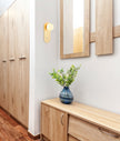 OVALIS: Interior Round Opal Diffuser Oblong Base with Switch Wall Lights