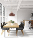 Oxido: Interior Rustic Brown with Travertine Highlight Angled Dome Pendant Lights
