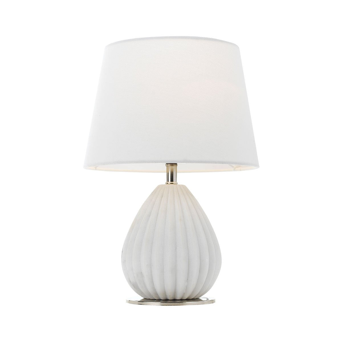 Orson Table Lamp In White with White Shade