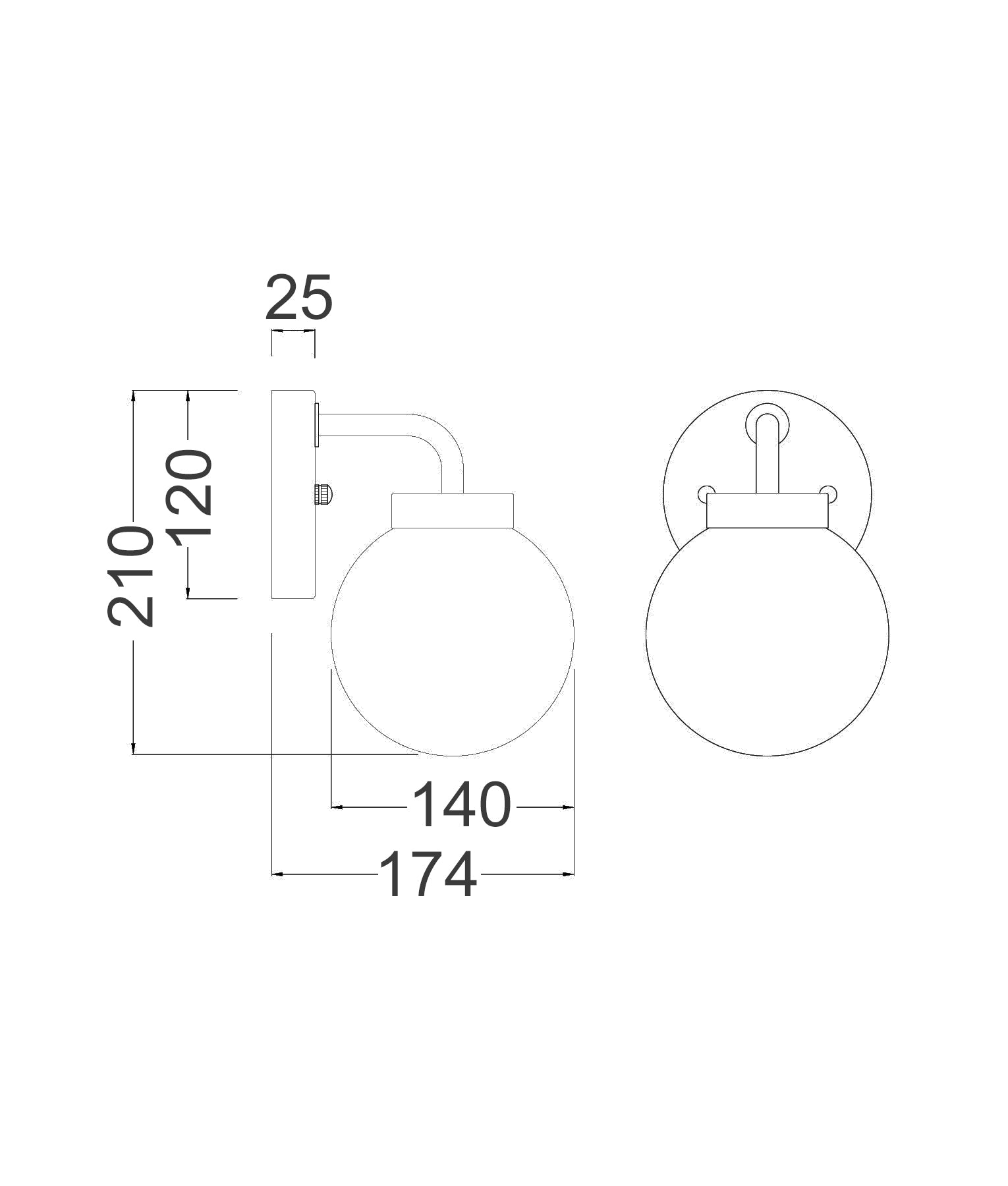 PALLA: Interior Single Sphere Alabaster with Brass Highlight Round Base Wall Light