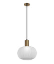 Papel: Interior Pleated Opal Opaque / Translucent Dome Glass Pendant Lights
