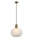 Papel: Interior Pleated Opal Opaque / Translucent Dome Glass Pendant Lights