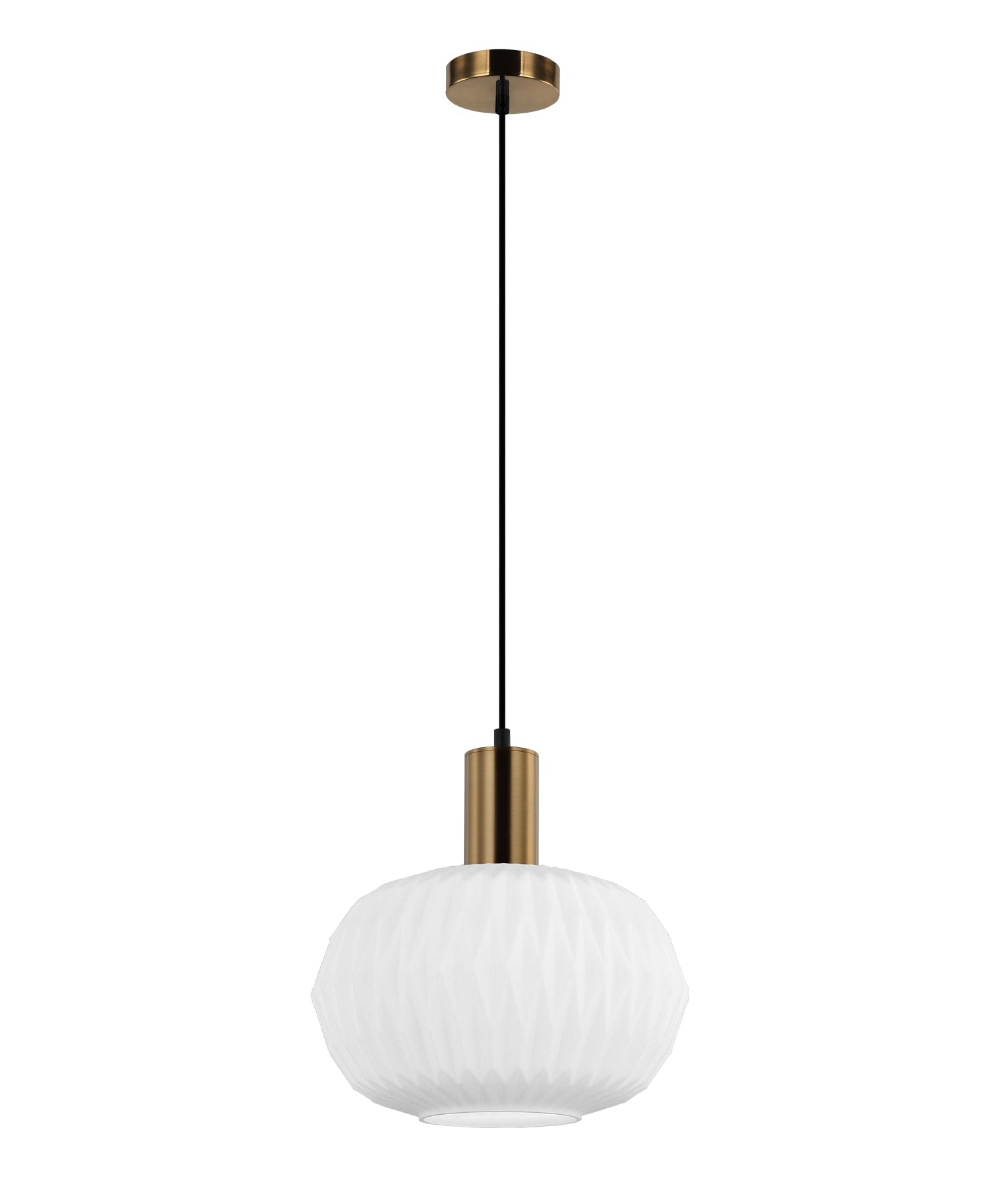 Papel: Interior Pleated Opal Opaque / Translucent Dome Glass Pendant Lights