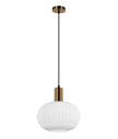 Papel: Interior Pleated Opal Opaque / Translucent Dome Glass Pendant Lights