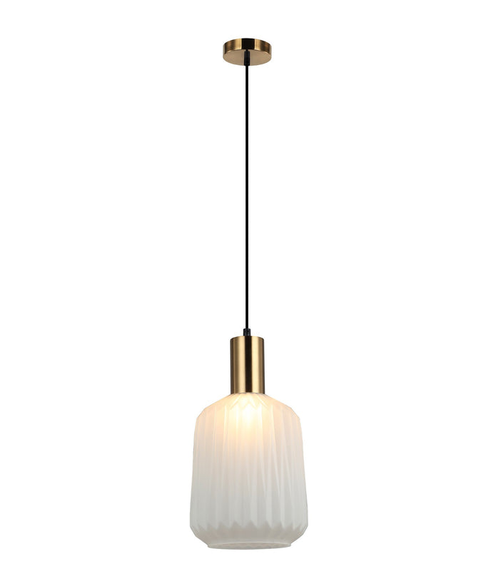 Papel: Interior Pleated Opal Opaque / Translucent Jar Glass Pendant Lights