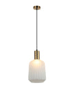 Papel: Interior Pleated Opal Opaque / Translucent Jar Glass Pendant Lights