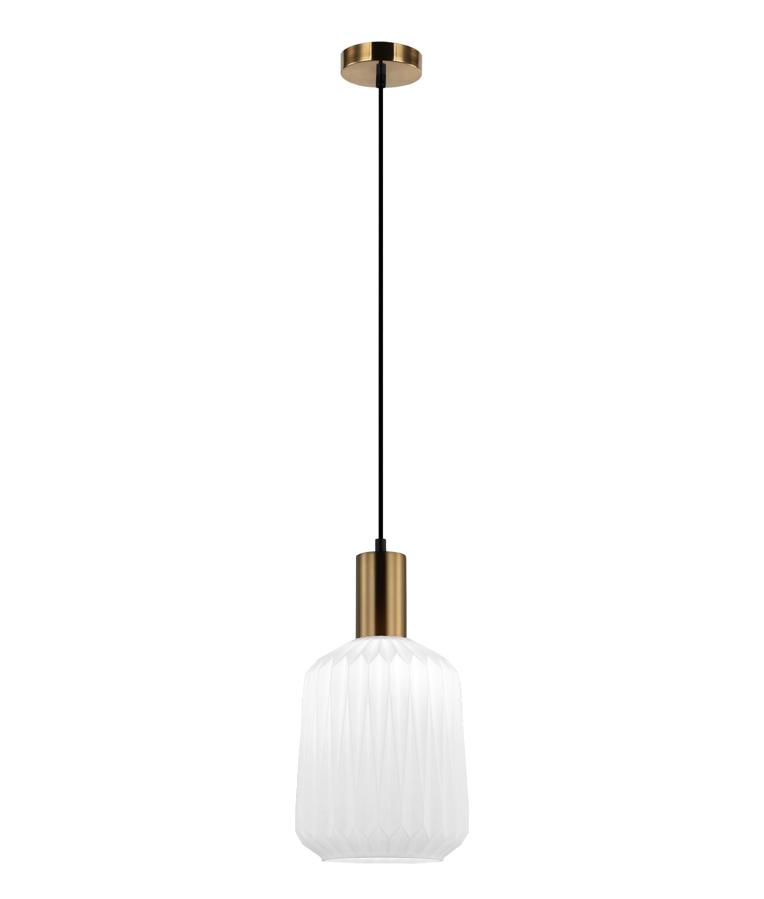 Papel: Interior Pleated Opal Opaque / Translucent Jar Glass Pendant Lights