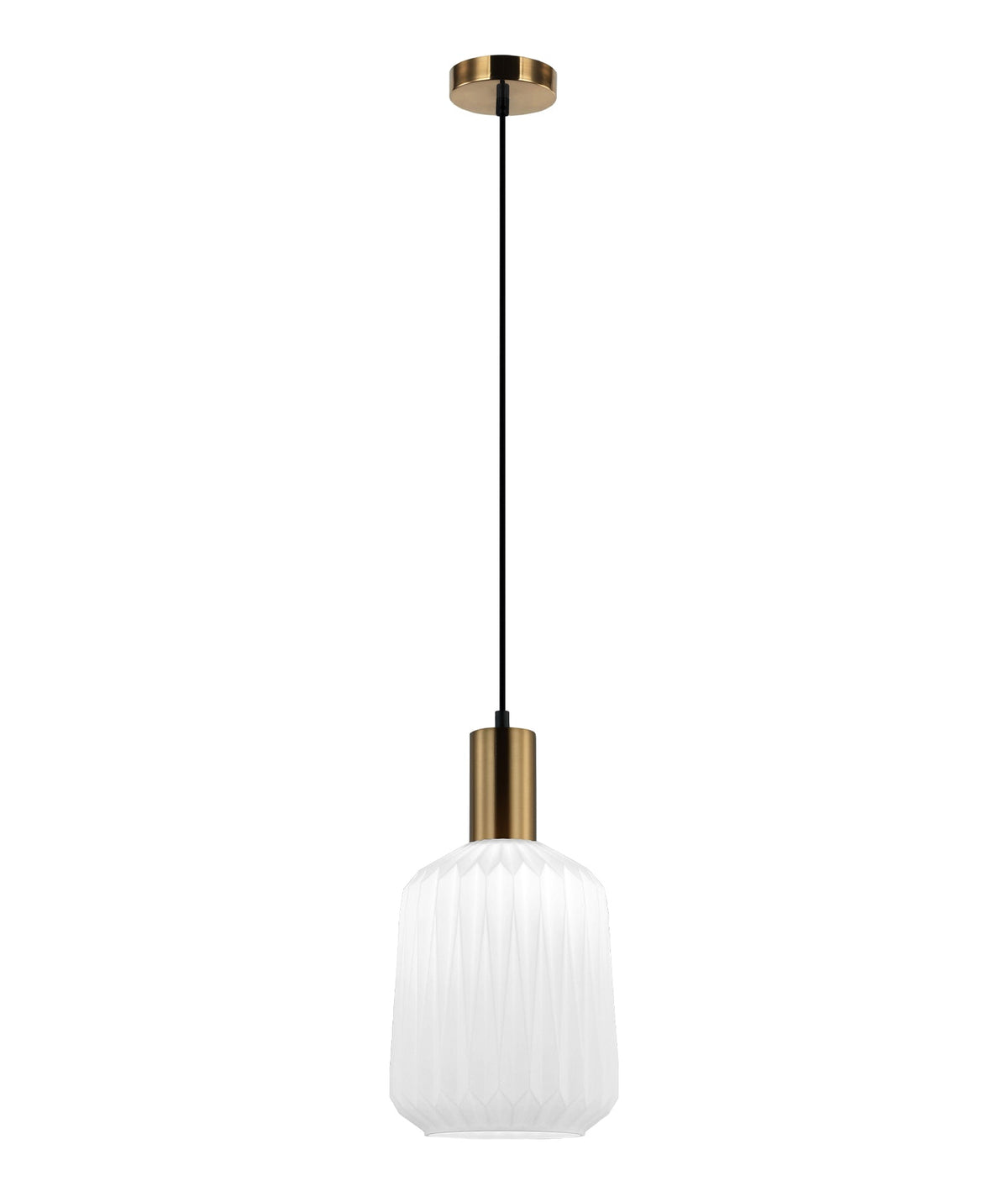 Papel: Interior Pleated Opal Opaque / Translucent Jar Glass Pendant Lights