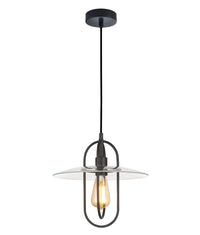 Thumbnail for PAPILLON: Interior Oblong Iron with Glass Coolie Pendant Lights