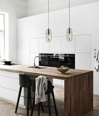 Thumbnail for PAPILLON: Interior Oblong Iron with Glass Coolie Pendant Lights