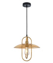 PAPILLON: Interior Oblong Iron with Glass Coolie Pendant Lights