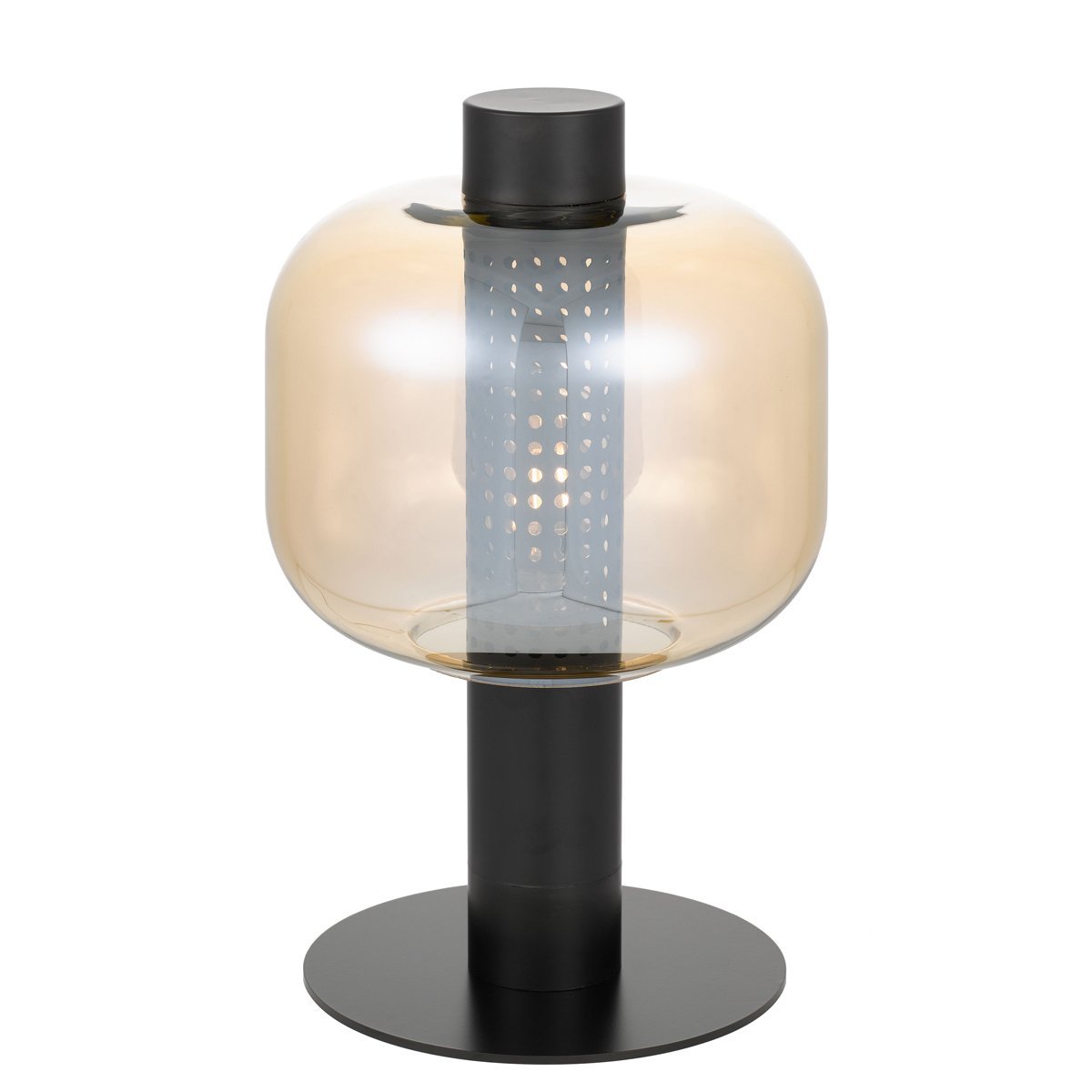 Parola Table Lamp in Black with Amber Glass