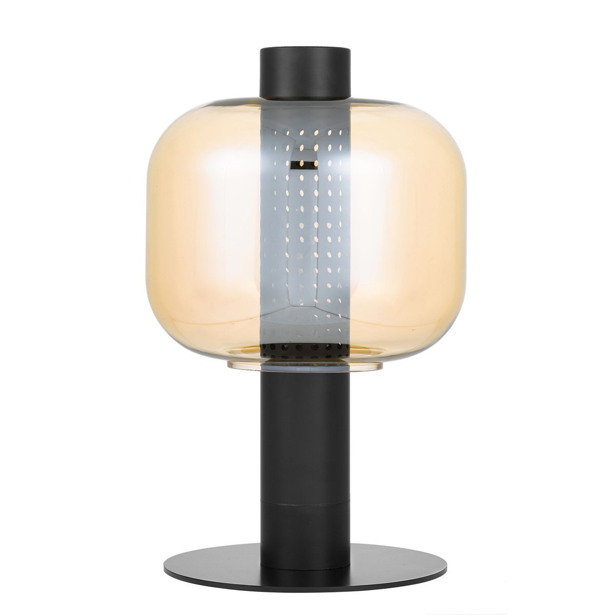 Parola Table Lamp in Black with Amber Glass