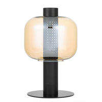 Thumbnail for Parola Table Lamp in Black with Amber Glass