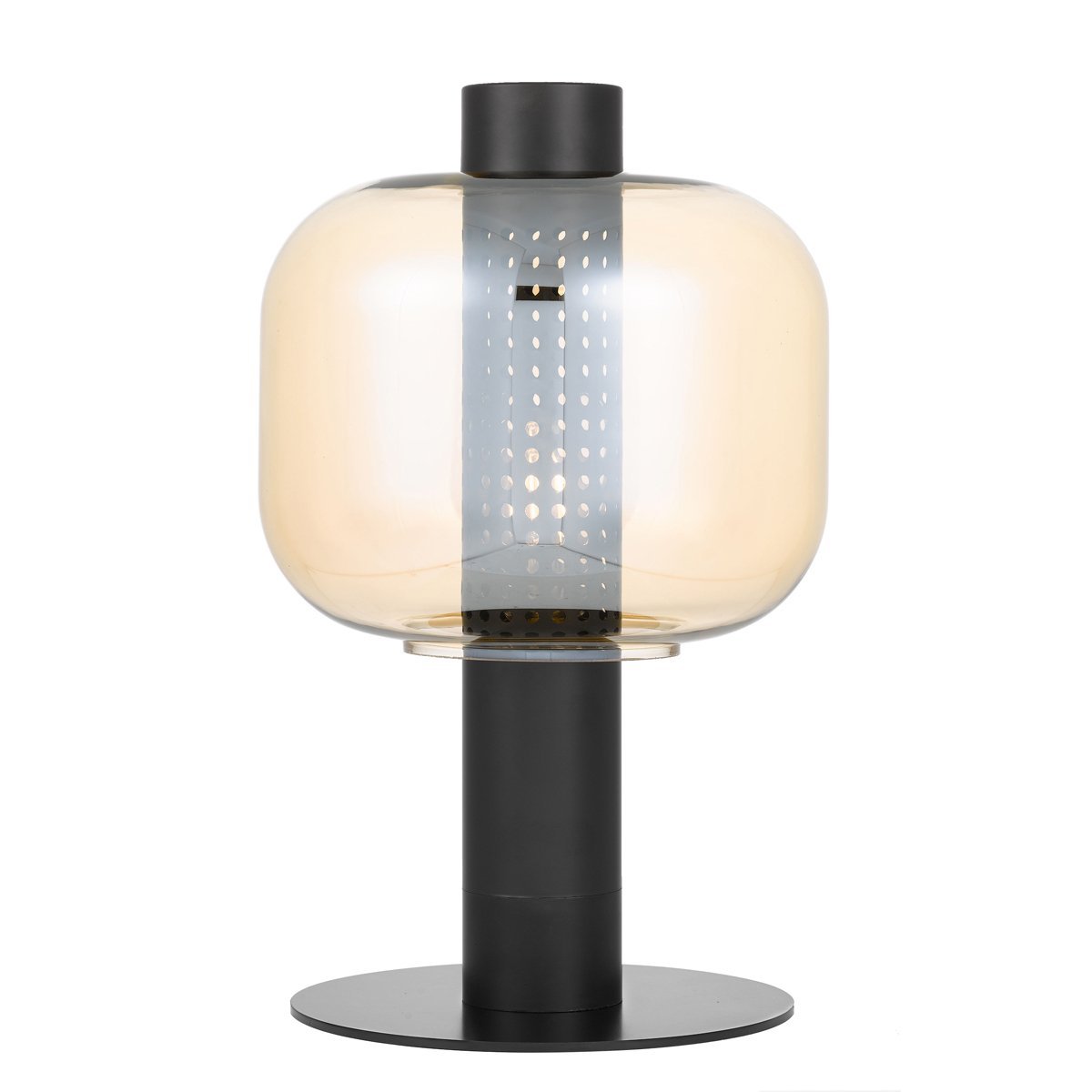 Parola Table Lamp in Black with Amber Glass