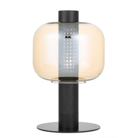 Thumbnail for Parola Table Lamp in Black with Amber Glass