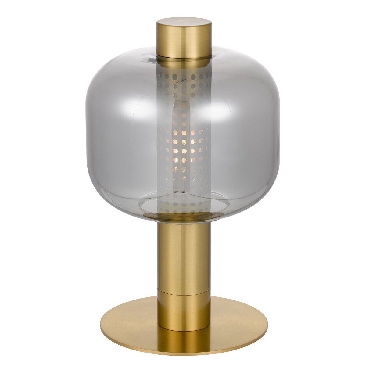 Parola Table Lamp in Gold with Smoked Glass