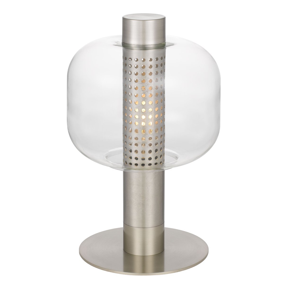 Parola Table Lamp in Nickel with Clear Glass