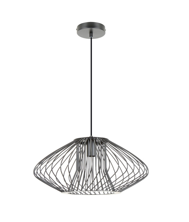 Parrilla: Interior Oval Cage Iron Pendant Lights