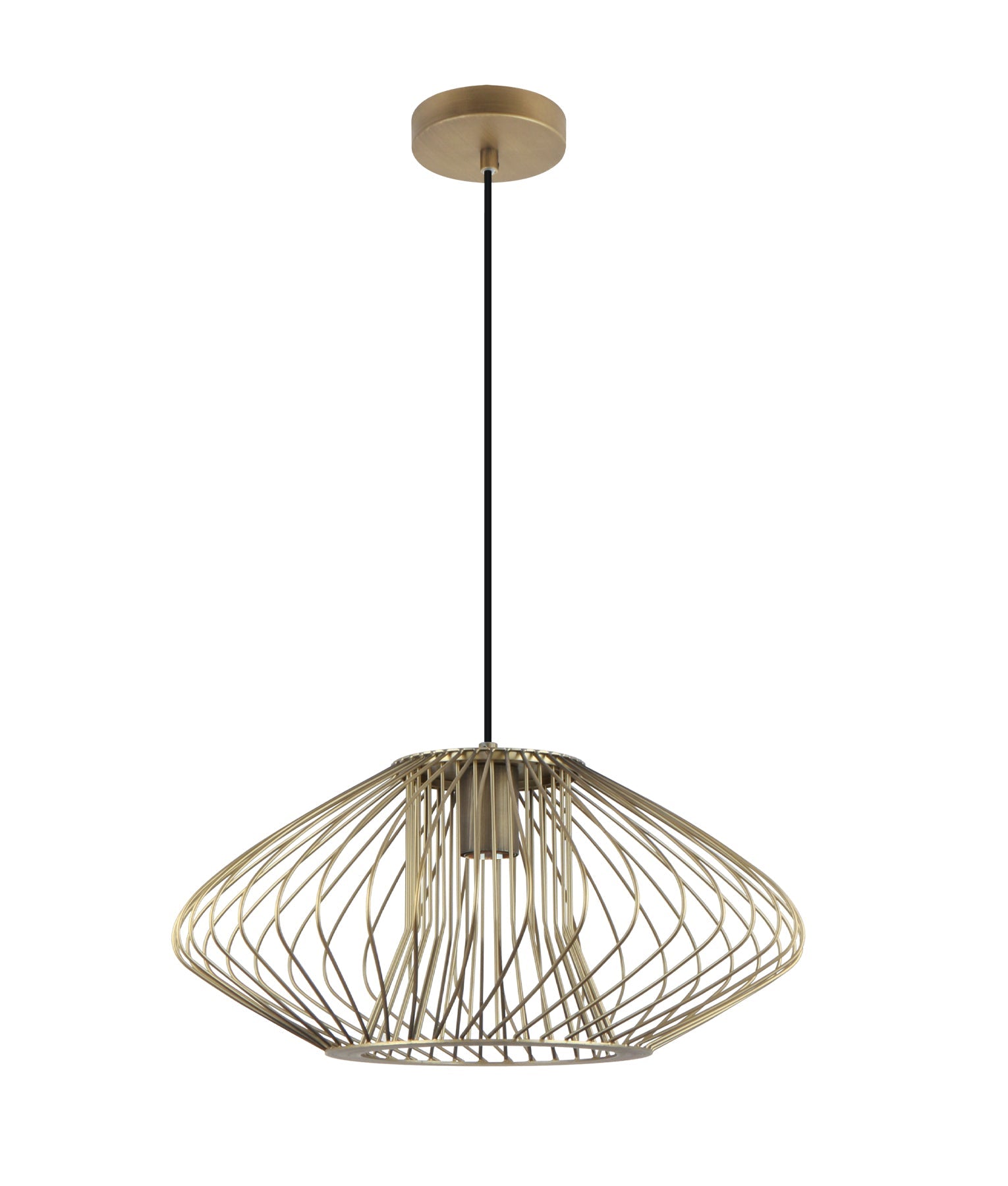 Parrilla: Interior Oval Cage Iron Pendant Lights