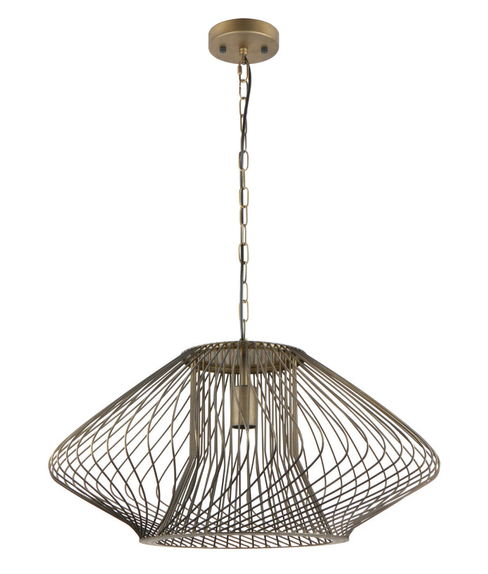 Parrilla: Interior Oval Cage Iron Pendant Lights