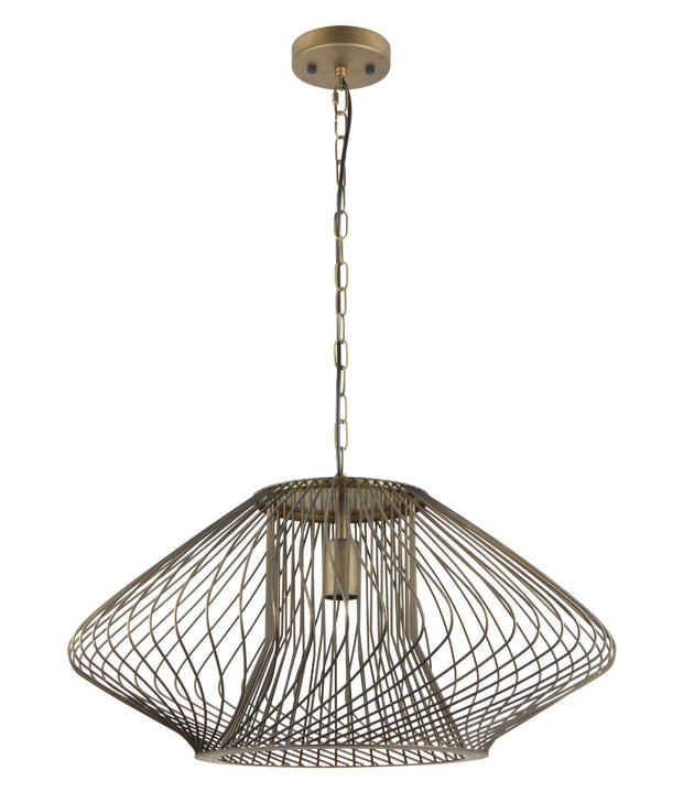 Parrilla: Interior Oval Cage Iron Pendant Lights
