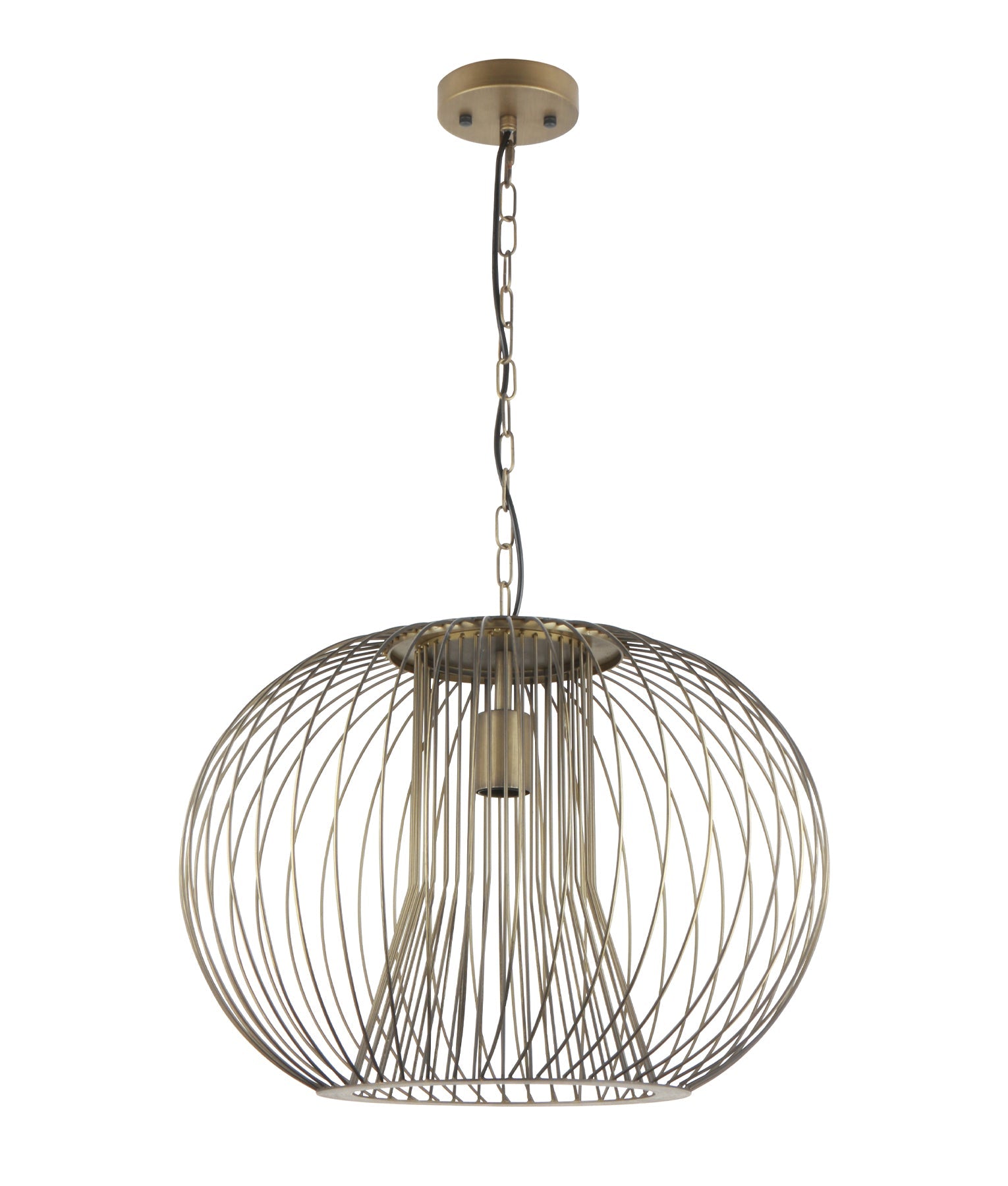 Parrilla: Interior Round Cage Iron Pendant Lights