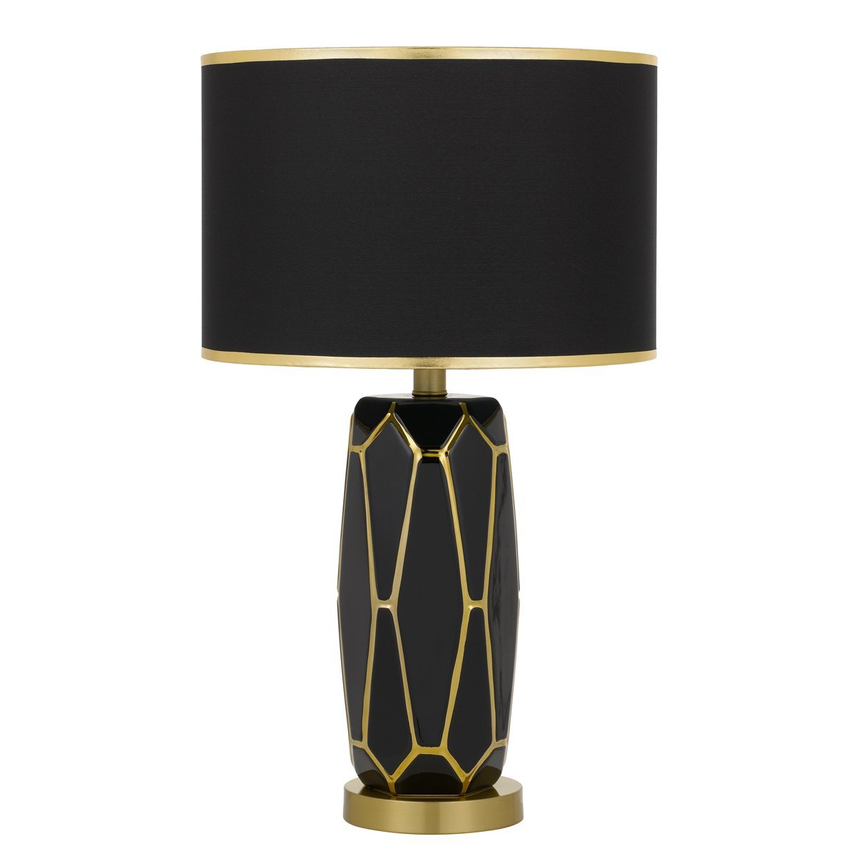 Pastor Table Lamp Black with Gold with Black Shade