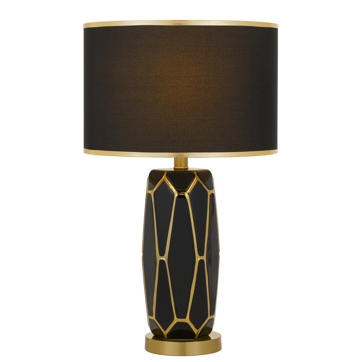 Pastor Table Lamp Black with Gold with Black Shade