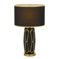 Thumbnail for Pastor Table Lamp Black with Gold with Black Shade