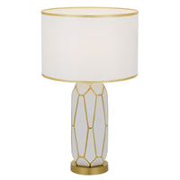 Thumbnail for Pastor Table Lamp White with Gold with White Shade