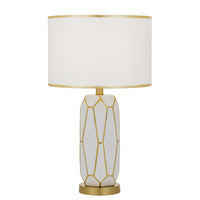 Thumbnail for Pastor Table Lamp White with Gold with White Shade