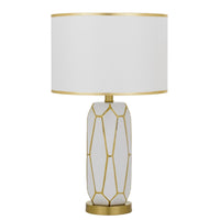 Thumbnail for Pastor Table Lamp White with Gold with White Shade