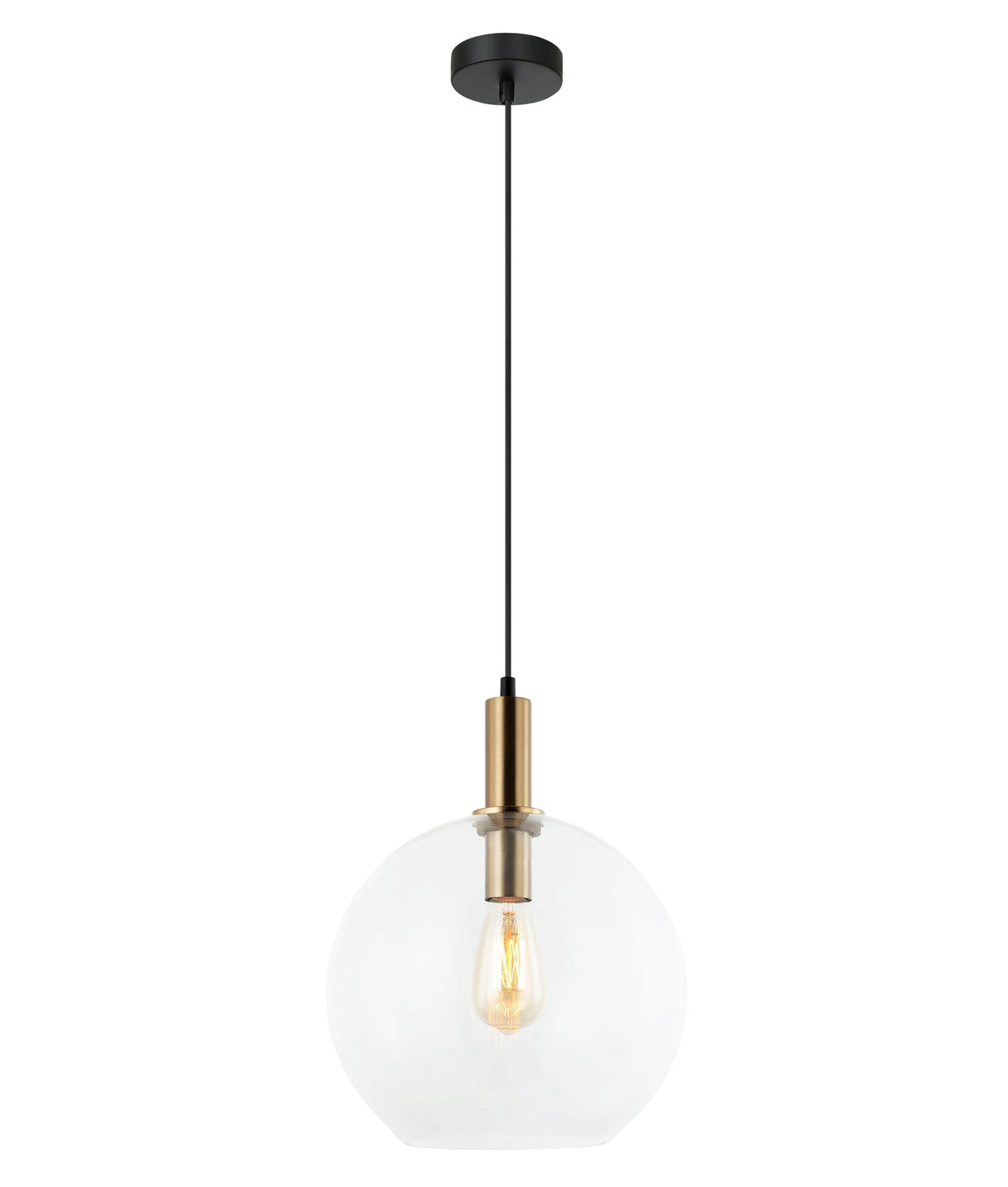 PATERA: Interior Glass with Extended Bronze Highlight Pendant Lights