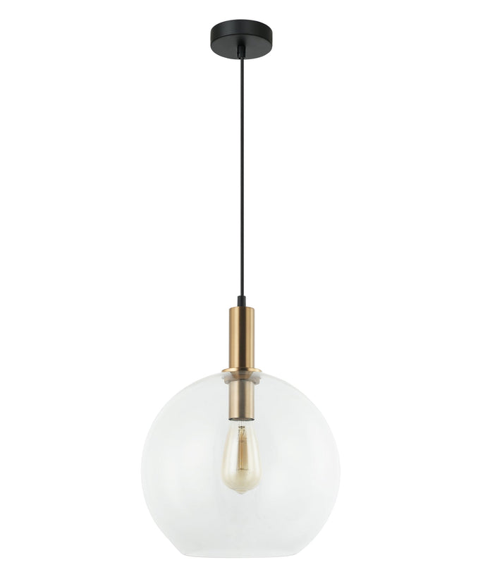 PATERA: Interior Glass with Extended Bronze Highlight Pendant Lights