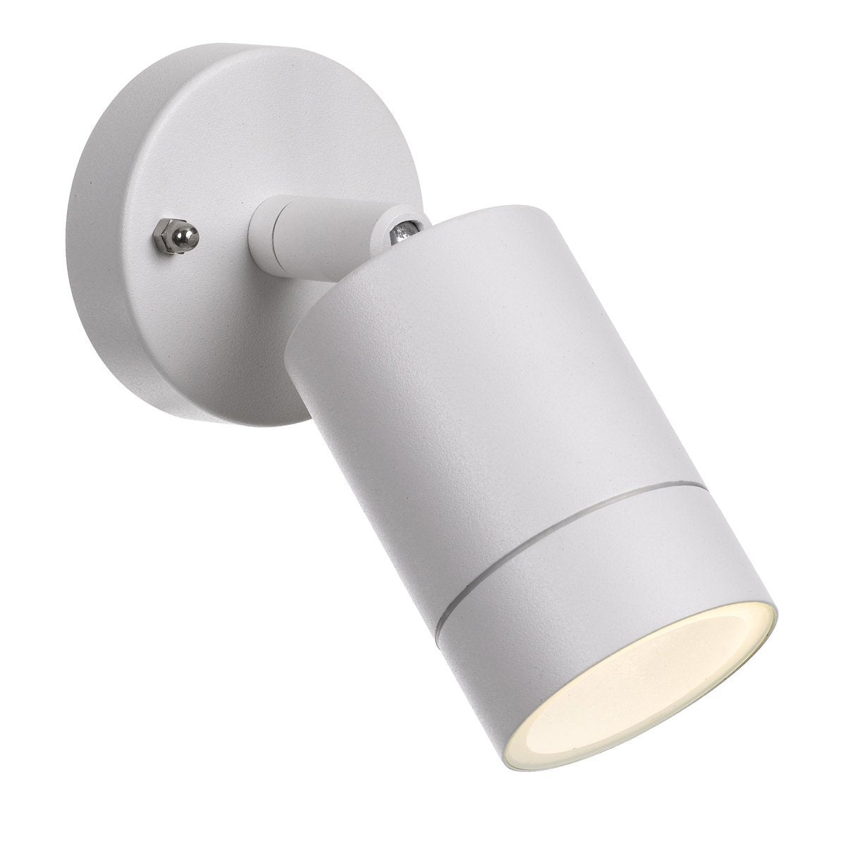 Peak 240v Single Adjustable GU10 Wall Pillar Light in White