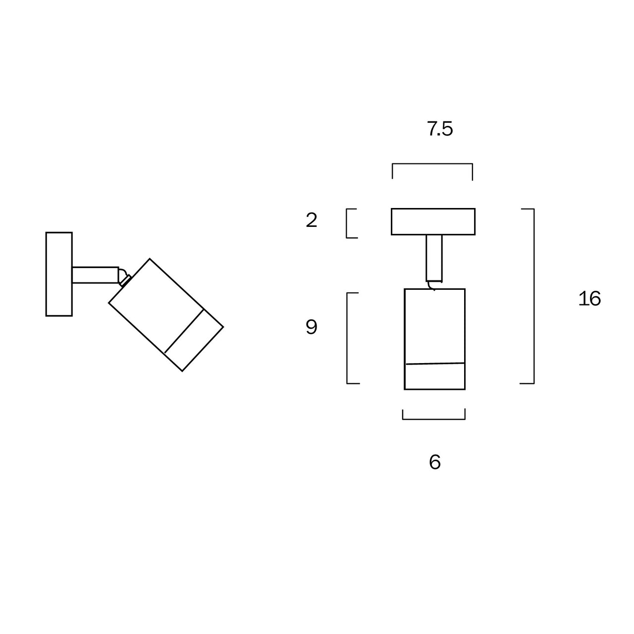 Peak White, Silver or Black GU10 IP54 Adjustable Exterior Wall Light