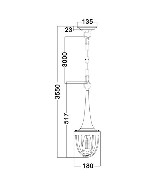 PENDOLO1-2 Pendant Light Dimensions