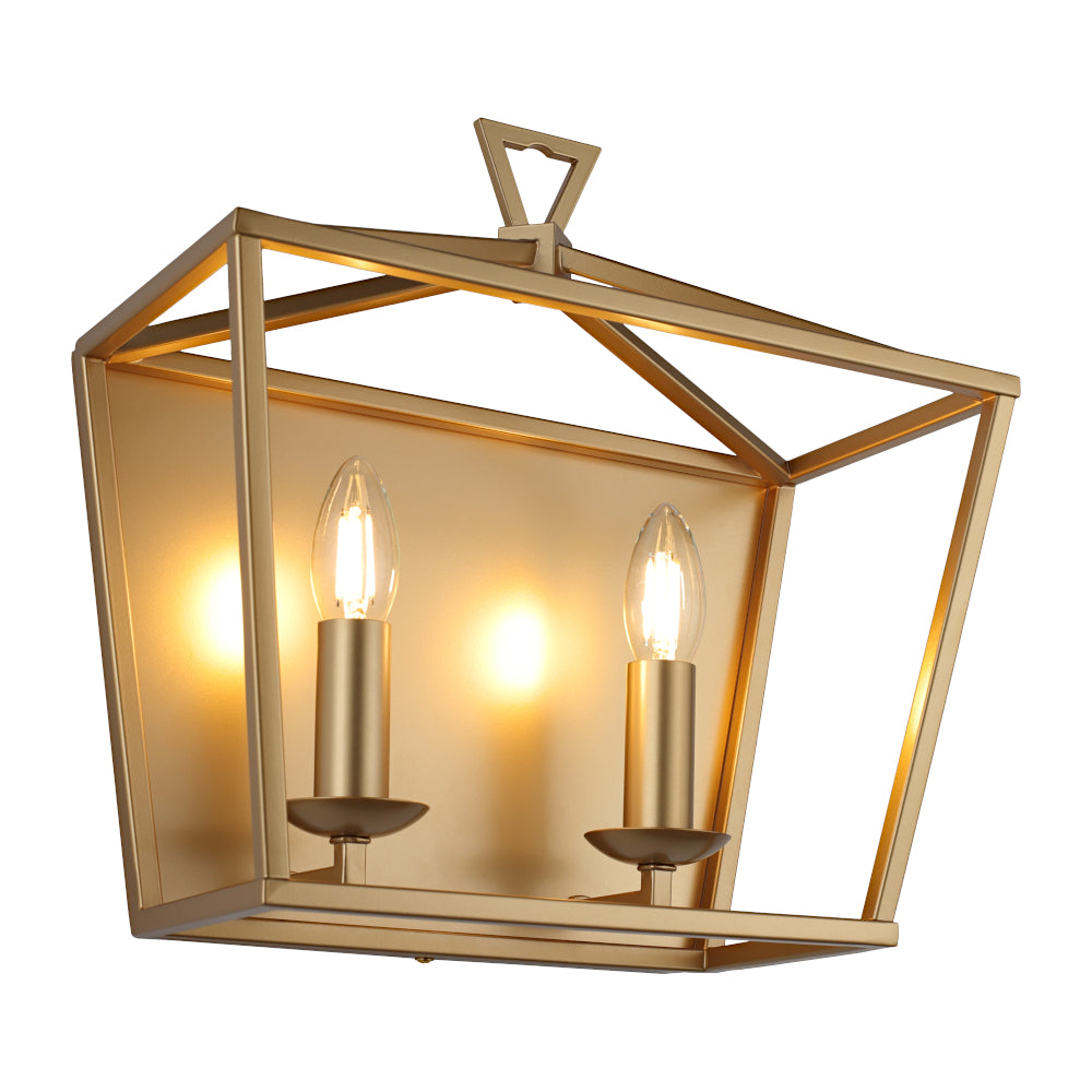 Perigan 2 Light Wall Light Matt Gold
