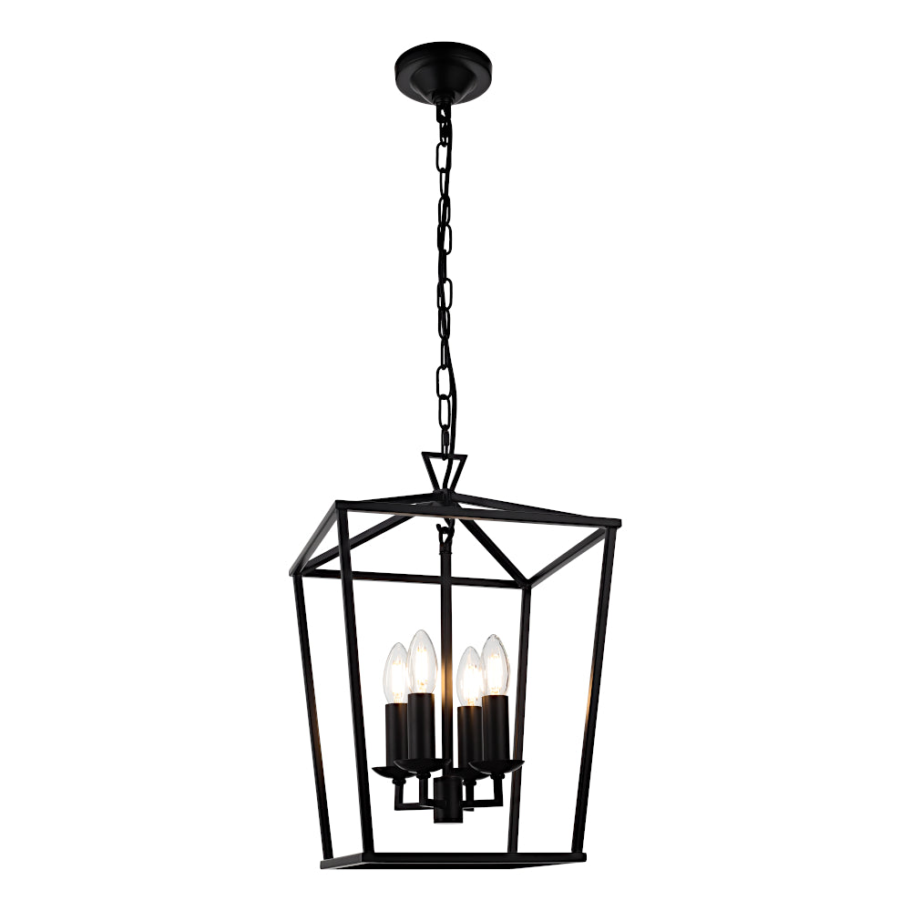 Perigan 4 Light Pendant Black