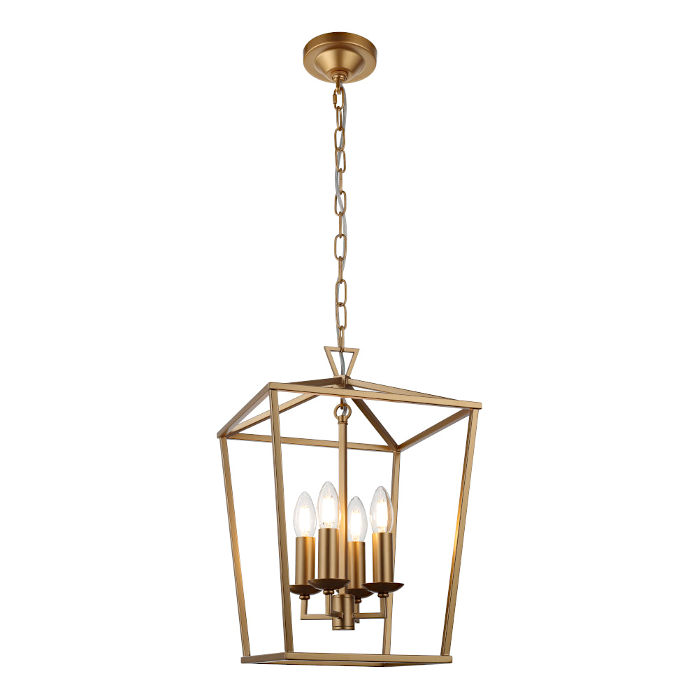 Perigan 4 Light Pendant Matt Gold