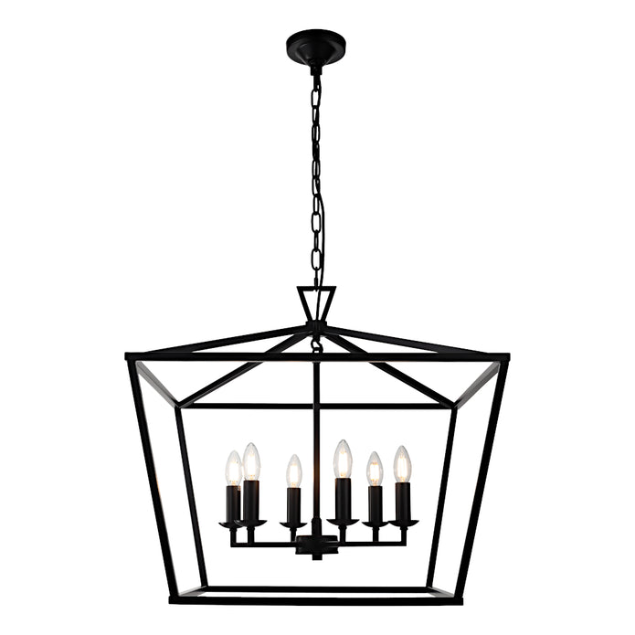 Perigan 6 Light Pendant Black